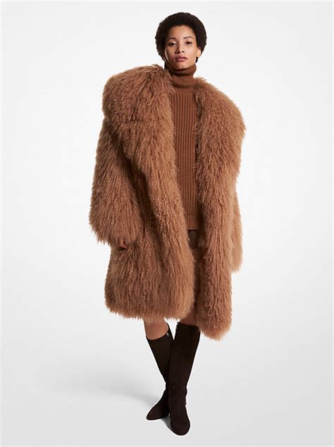 michael kors shearling coat|Mongolian Shearling Coat .